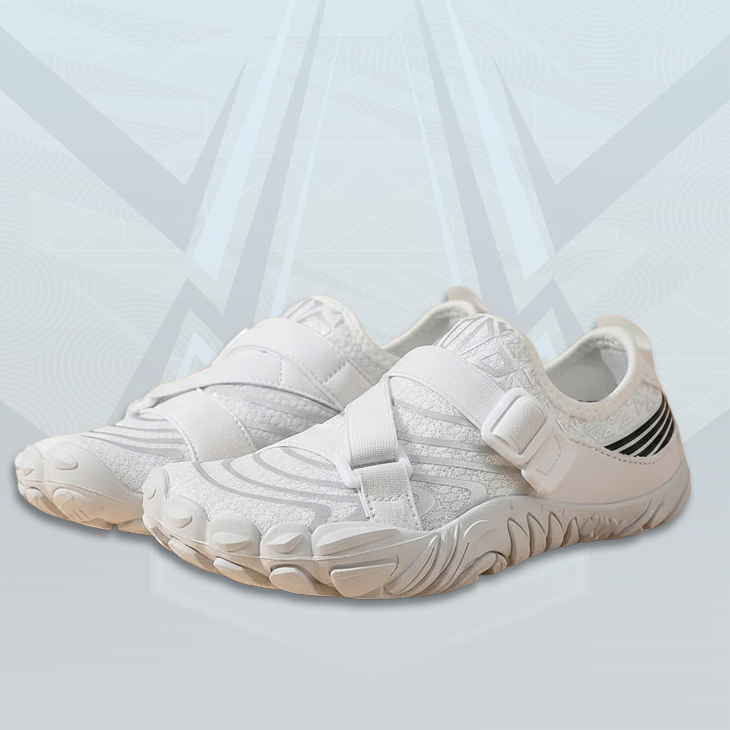 33 Four Belt Gym Running Tracking Shoes (Full White) - Image 1
